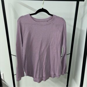 American Eagle Waffle Knit Purple Long Sleeve size Large